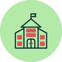 Kindergarten Building Vector Icon