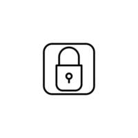 Padlock icon with outline style vector