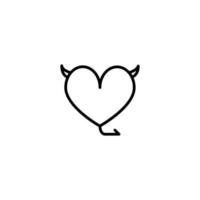 Heart icon with outline style vector