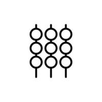 Satay icon with outline style vector