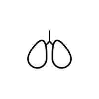Lungs icon with outline style vector