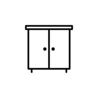 Cupboard icon with outline style vector