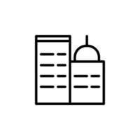 Building icon with outline style vector