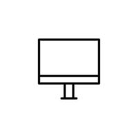 Monitor icon with outline style vector