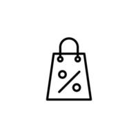 Shopping bag icon with outline style vector