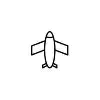 Plane icon with outline style vector