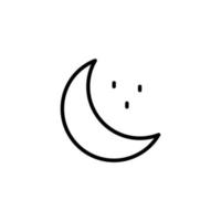 Moon icon with outline style vector