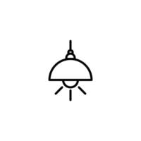 Lamp icon with outline style vector