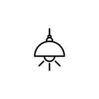 Lamp icon with outline style vector