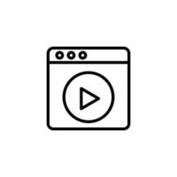 Movie player icon with outline style vector