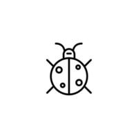 Ladybug icon with outline style vector