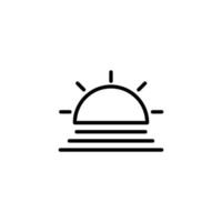 Sun icon with outline style vector