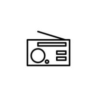 icono de radio con estilo de esquema vector