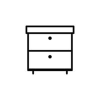 Drawer icon with outline style vector