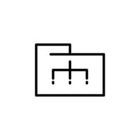 Folder icon with outline style vector