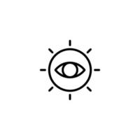 Eyes icon with outline style vector