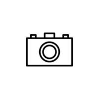 Camera icon with outline style vector