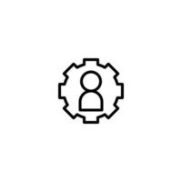 Gear icon with outline style vector