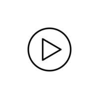 Play button icon with outline style vector