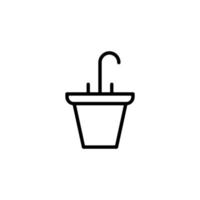 Sink icon with outline style vector