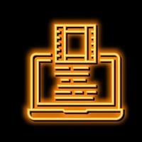 screenwriter video production film neon glow icon illustration vector