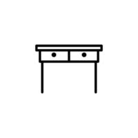 mesa icono con contorno estilo vector