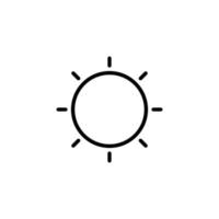 Sun icon with outline style vector