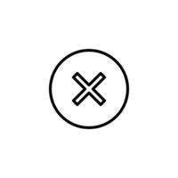 Media player button icon with outline style vector