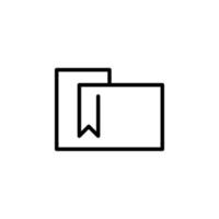 Folder icon with outline style vector