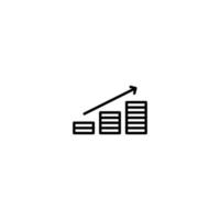 Chart icon with outline style vector