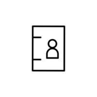 carné de identidad tarjeta icono con contorno estilo vector