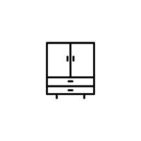 Wardrobe icon with outline style vector