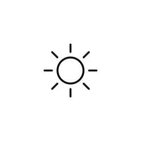 Sun icon with outline style vector