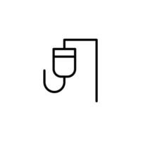 Patient infusion icon with outline style vector