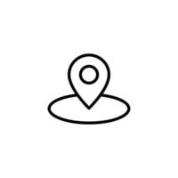 Location icon with outline style vector