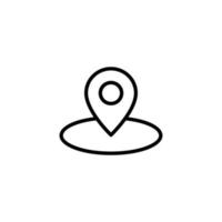 Location icon with outline style vector