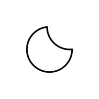 Moon icon with outline style vector