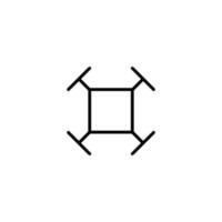 Drone icon with outline style vector