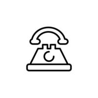 Phone icon with outline style vector