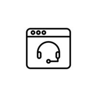 auriculares icono con contorno estilo vector