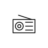 Radio icon with outline style vector