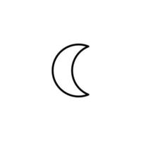 Moon icon with outline style vector