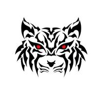 vector ilustración gráfico de tribal cara Tigre rojo ojos