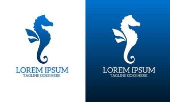 illustration vector graphic of blue seahorse logo template