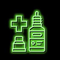 nasal or eye drops homeopathy neon glow icon illustration vector