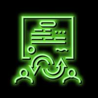 power of attorney law dictionary neon glow icon illustration vector
