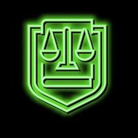 law symbol with scales neon glow icon illustration vector