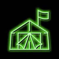 tent refugee neon glow icon illustration vector