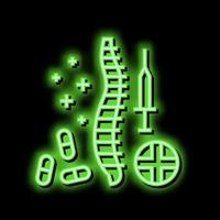 treatment scoliosis neon glow icon illustration vector