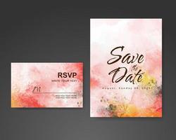 Wedding invitation with abstract watercolor background vector